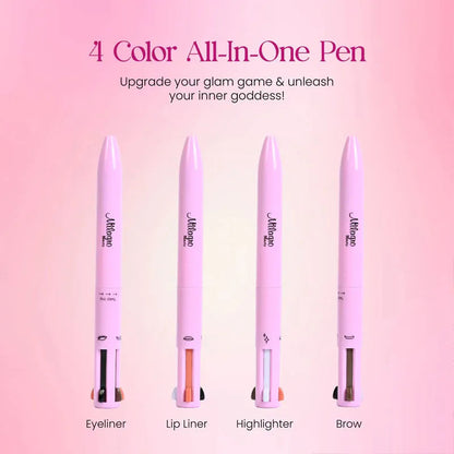 4-in-1 Waterproof Makeup Pen | Eyeliner, Brow Pencil, Highlighter & Shadow Stick