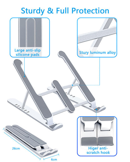 Plastic Foldable & Portable Laptop Stand | Adjustable Ergonomic Design for Comfort & Cooling