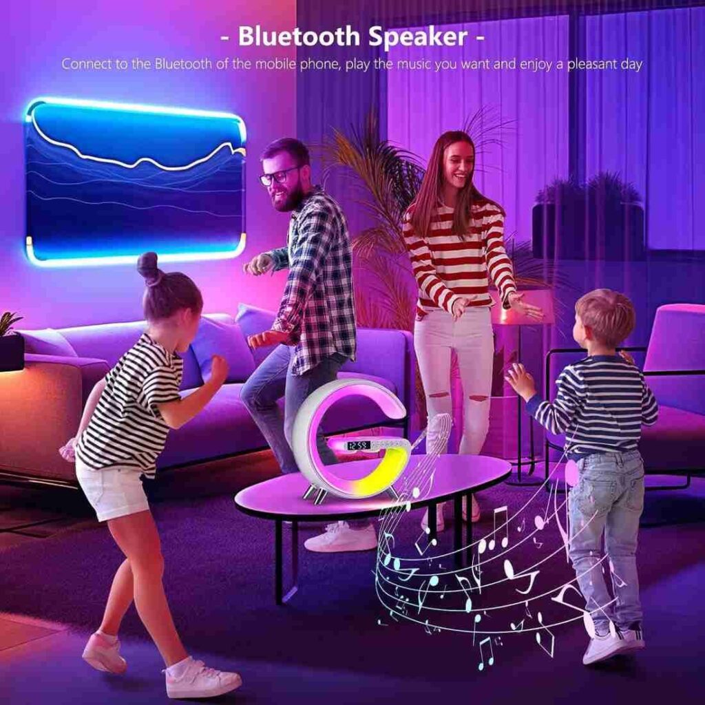 G63 Bluetooth Speaker with Atmosphere Light & Wireless Charger