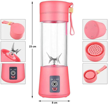 Portable 6-Blade USB Rechargeable Juicer/Blender | Travel-Friendly, Powerful & Easy to Clean