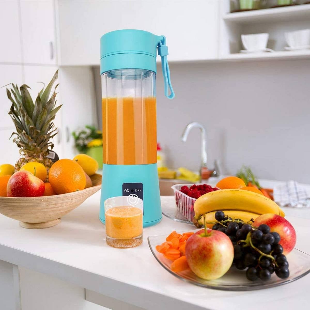 Portable 6-Blade USB Rechargeable Juicer/Blender | Travel-Friendly, Powerful & Easy to Clean