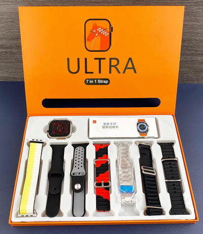 Ultra 7-in-1 Smartwatch with 7 Interchangeable Straps | Bluetooth Calling & Fitness Tracking