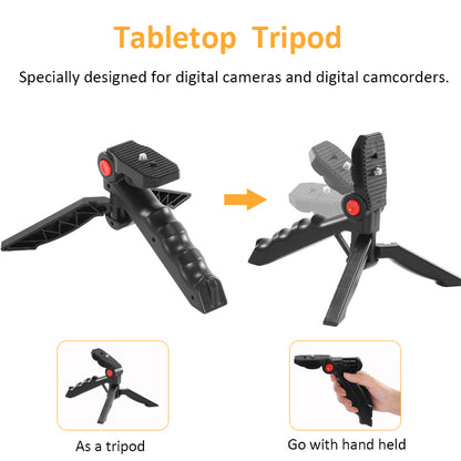 AY-49 Video Vlogging Kit with Wireless Remote Control | All-in-One Tripod, Microphone & LED Light